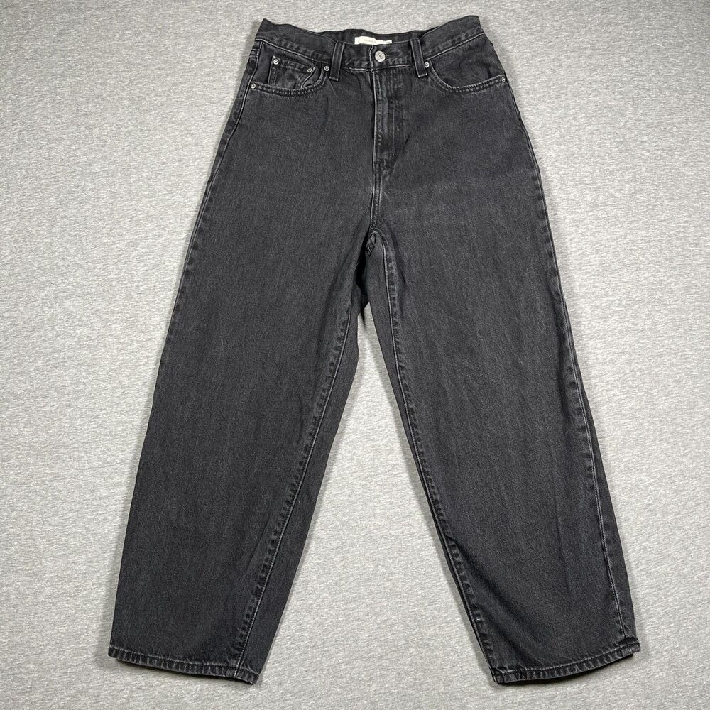 Levi's Balloon Leg Jeans Womens 28x26 Charcoal Black Relaxed Fit High Rise